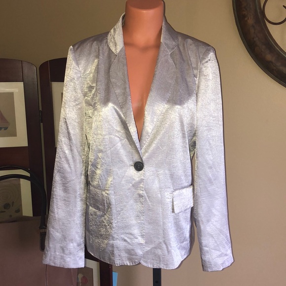 Boston Proper Jackets & Blazers - New Boston Proper silver jacket Boston Proper Jackets & Blazers - New Boston Proper silver jacket